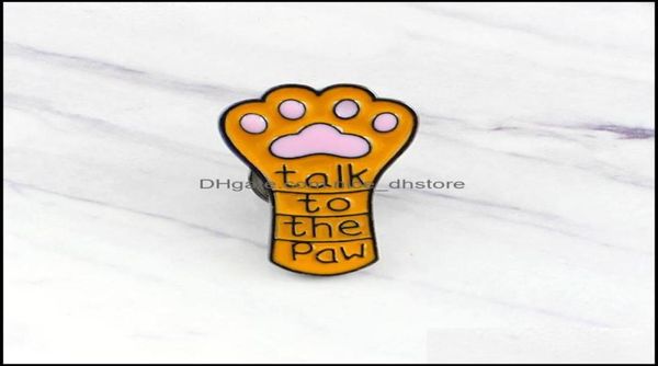 

pins brooches jewelry dog claw brown talk to the paw personality creative decoration special cartoon lapel denim badge pins drop d3116234, Gray