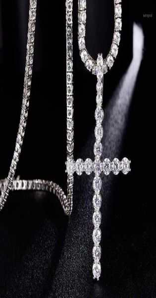 

pendant necklaces hip hop bling cz cross iced out cubic zirconia pendants for men jewelry charm15861163, Silver