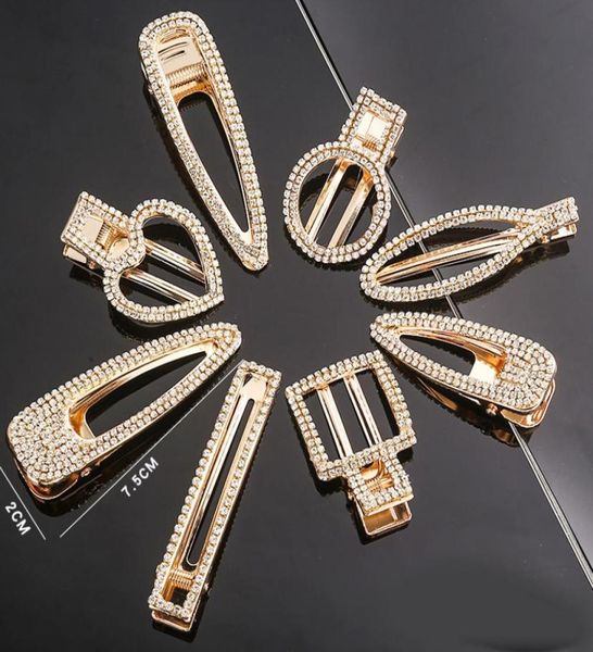 

crystal rhinestones metal hair clips with words hairpins for hair women hair clamps women accesories2880857, Golden;silver