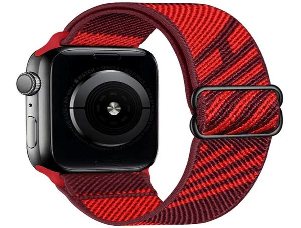 

2022 scrunchie strap for apple watch band 42mm 44mm 45mm elastic nylon solo loop bracelet iwatch series 3 4 5 6 se 77855965, Black;brown