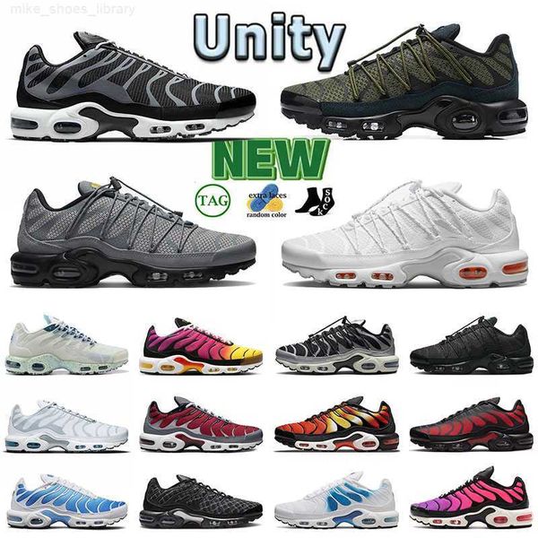 

2023 outdoor designer tn plus running dusk toggle lacing clean white bred utility grey reflective triple black shoes big size 36-46