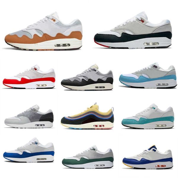 

runner 1 87 running casual shoes mens women trainer sean wotherspoon patta waves noise aqua airs monarch travis white gum og anniversary roy, Black
