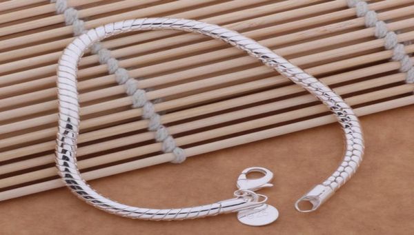 

with tracking number sale 925 silver bracelet 3m bone chains bracelet silver jewelry 20pcs/lot 16034058225, Black