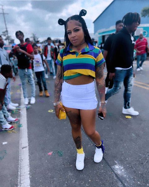 

short sleeved t-shirt striped rainbow stripe selling summer new style, White