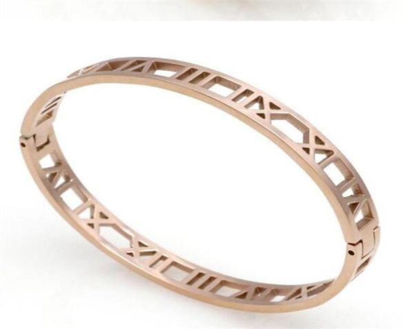 

2022 fashion silver stainless steel shackle roman bracelet jewelry rose gold bangles bracelets love bracelet dropship1335973, White