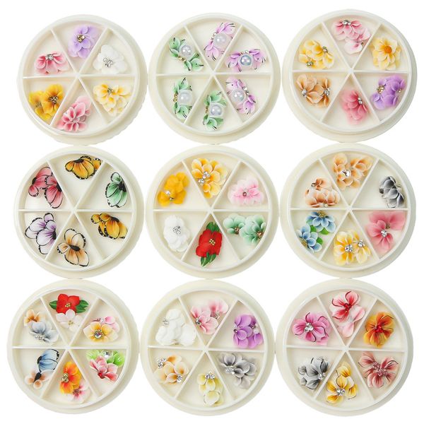 

12pcs nail resin butterfly diamond petal nail ornaments, 3d flower pearl accessories mixed decoration for woman manicure diy crafts, Silver;gold