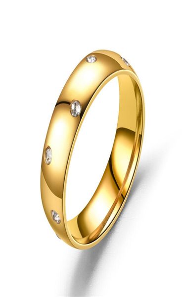 

gold stainless steel microset zircon ring band diamond rings for woman men engagement wedding gift fine fashion jewelry1246914, Silver