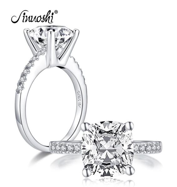 

ainuoshi fashion 925 sterling silver 325 carat cushion cut engagement ring simulated diamond wedding silver ring jewelry gifts y26060025, Slivery;golden