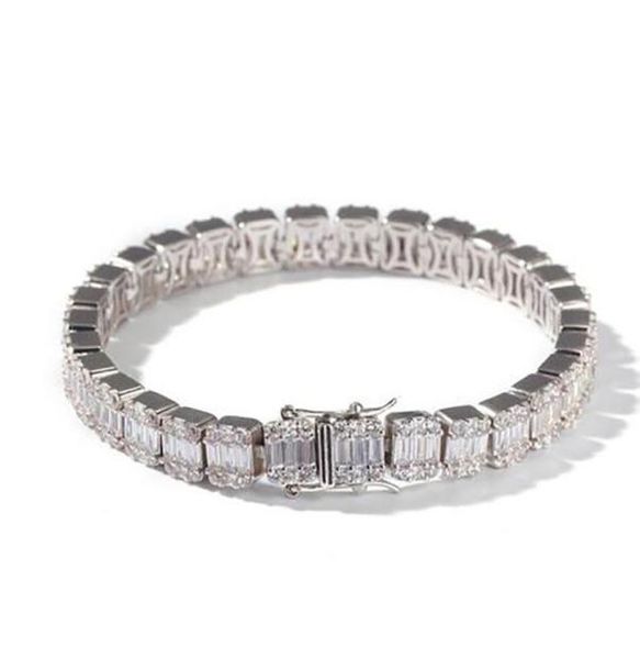 

hiphop silver square diamond bracelet tenns bracelet 7inch 8quotinch 86mm simulate dimonds bangles braceles4663161, Golden;silver