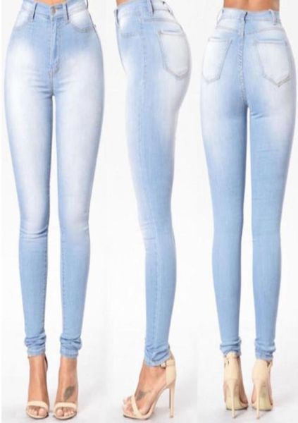 

women jeans pants high waist jeans women ladies pencil stretch casual denim skinny2962215, Blue