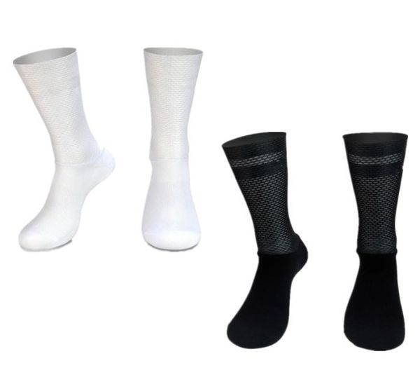 

new pro team aero anti slip silicone cycling socks men bicycle sport running bike socks calcetines ciclismo6297540, Black