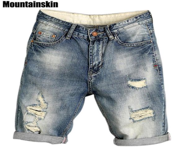 

men039s jeans 2022 summer jogger ripped denim shorts hole streetwear male thin fashion brand sa1693147082, Blue