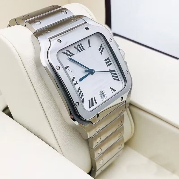 

automatic plated gold watches santo orologio aaa luxury watch plated gold silver stainless steel leather designer watch side screw dh07 e23, Slivery;brown