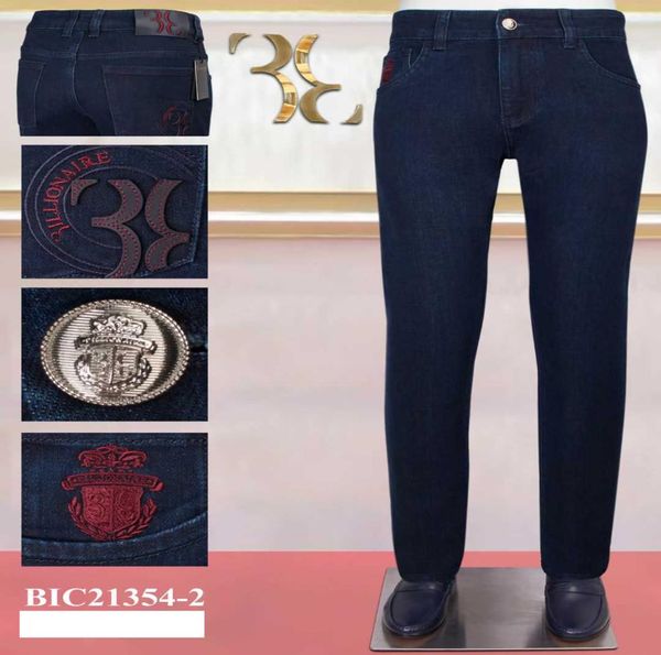 

billionaire jeans thick cotton men autumn winter fashion casual comfortable wash big size 3140 jeans 2110091129258, Blue