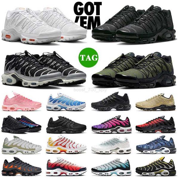 

2023 utility running shoes tn plus terrascape tns 3 men women atlanta berlin enfant rose blanche requin noir unity enfants tn3 mens womens t, Black