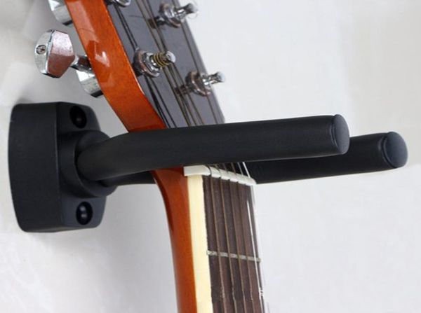 

black guitar hanger hook holder wall mount stand rack bracket display strong fixed wall guitar bass screws metal hanger accessorie1182335