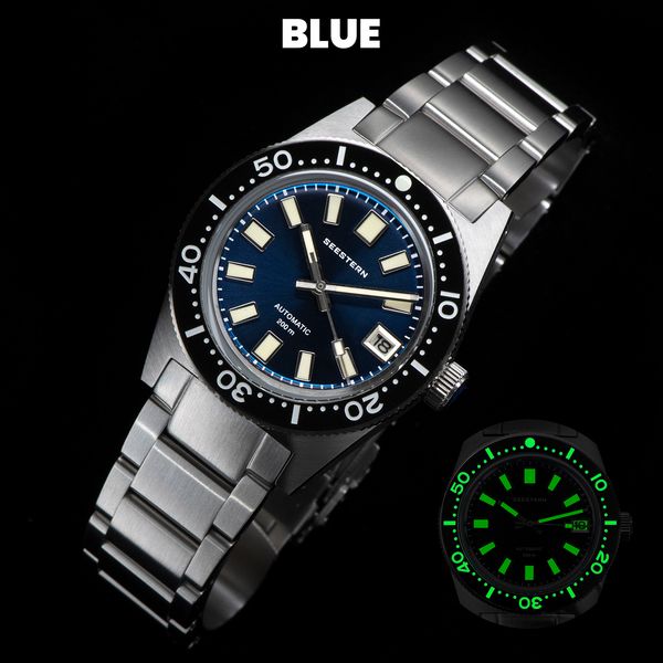 

other watches 62mas diver men watch 38mm original sapphire glass nh35 automatic mechanical waterproof luminous date ceramic bezel 200m pro v, Slivery;black