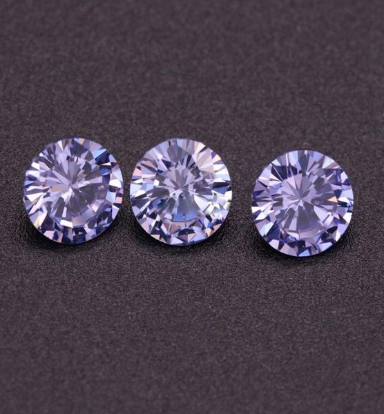 

1000pcslot machine cut color cz 3a round 1623mm lavender synthetic loose diamond cubic zirconia for jewelry makin7903551, Black