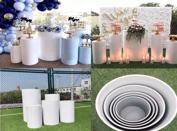 

3pcs round cylinder pedestal display art decor cake rack plinths pillars for diy wedding party decorations holiday 06238914079