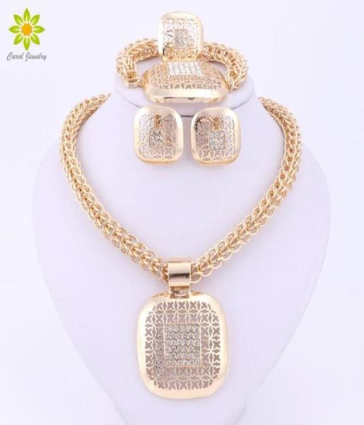 

fine african beads jewelry sets nigerian wedding accessories bridal collar costume earring necklace set dubai gold plated69339211879768, Slivery;golden
