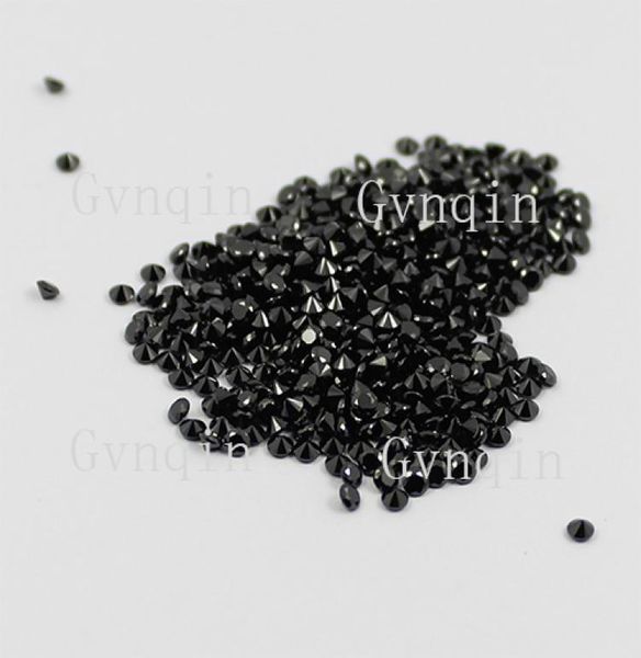

1000pcslot 3a 1mm325mm cubic zirconia black round loose gem stones9980740