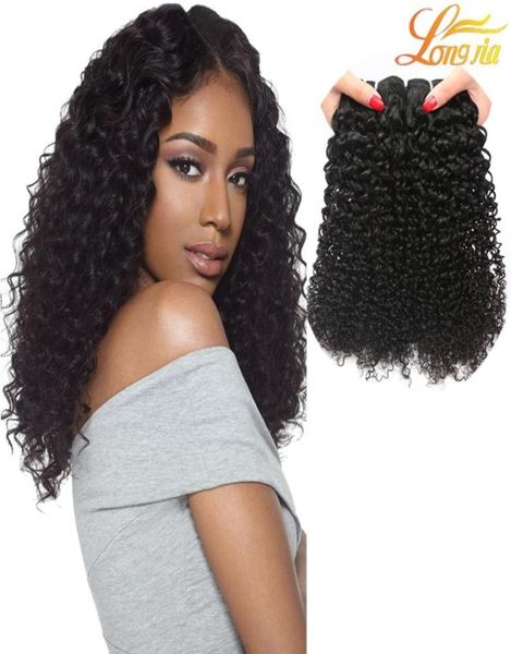 

100 unprocessed virgin human brazilian hair kinky curly natural color brazilian kinky curly weave hair extension grad6139990, Black