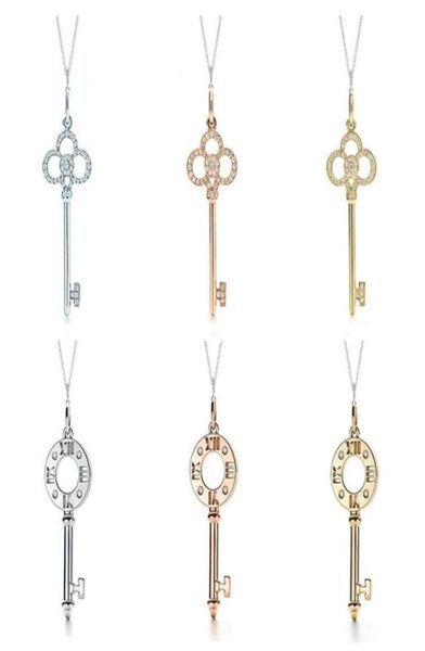 

tf juya micro pave zircon fashion indian key pendant necklaces for women girls wedding birthday gift necklace supplies228d2922417, Silver