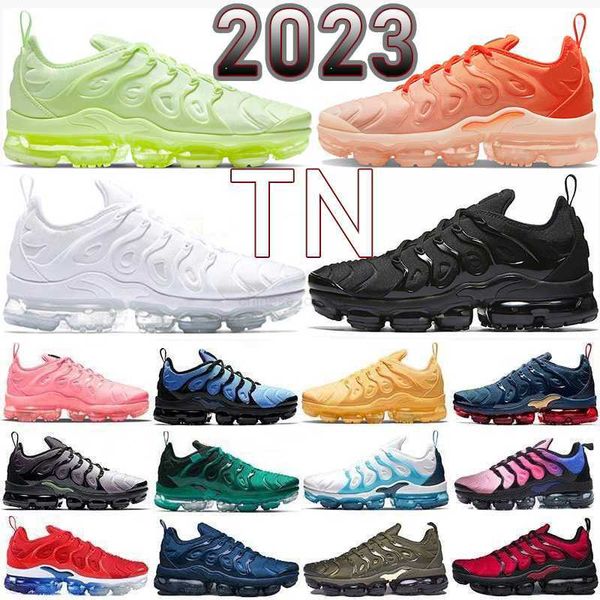 

2023 og tn men women running shoes triple black white university blue atlanta shark lemon lime metallic gold sport mens trainer sneakers out