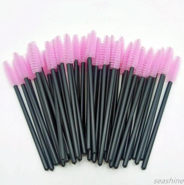 

seashine 50 pcslot pink disposable mascara wands mini eyelash brushes mascara wand applicator micro spoolie brushes for eye lash 7571509