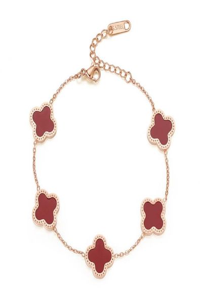 

charm bracelets four leaf clover bracelet fashion jewelry for women men teen girls plated 18k rose gold adjustable cute lucky chri8408821, Golden;silver