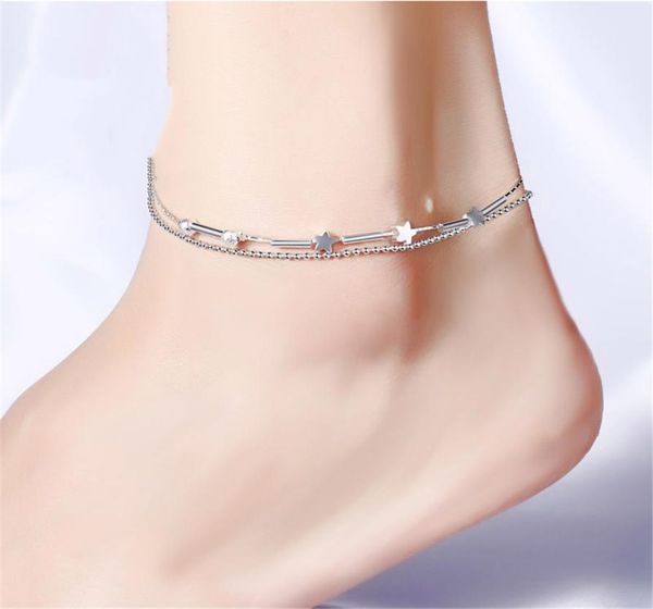 

star anklet bracelet for women leg chain summer barefoot beach accessories ankle jewelry korea trendy x0025756646, Red;blue