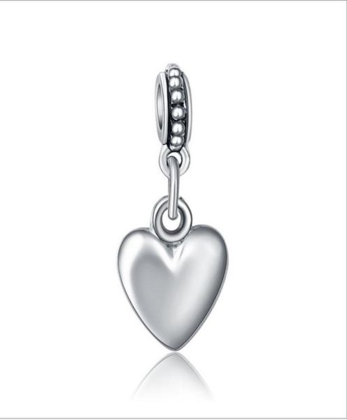 

fits p bracelets 30pcs smooth heart pendant silver charms bead dangle charm beads for wholesale diy european sterling necklace jewelry119313, Black