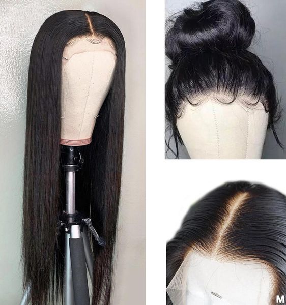 

hd transparent lace wigs 13x6 lace front human hair wigs pre plucked remy brazilian straight 360 lace frontal wig6086481, Black