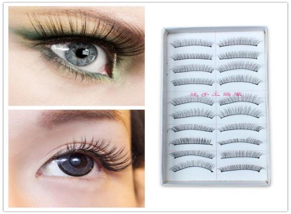 

10 pairs natural long false eyelashes fake black eye lashes makeup handmade6148703