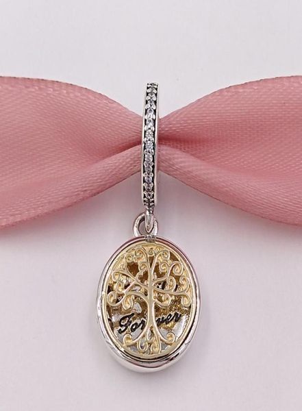 

andy jewel beads 925 silver & 14k gold family roots pendant charm fits european style jewelry bracelets and necklace 791988cz 9903487, Black