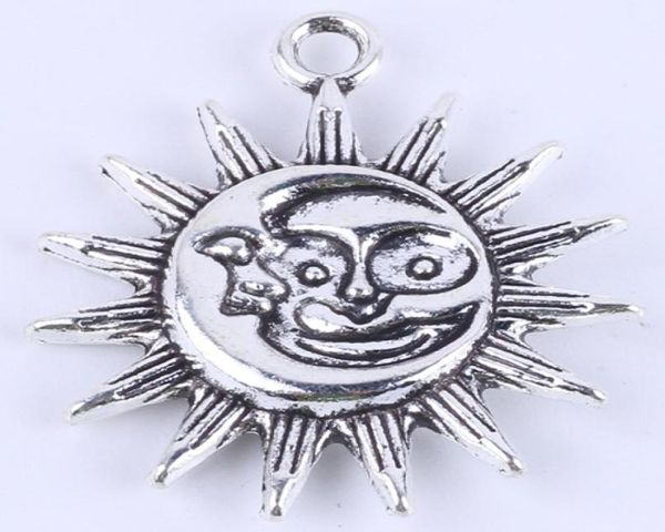 

new fashion silvercopper retro sun moon pendant manufacture diy jewelry pendant fit necklace or bracelets charm 100pcslot 5484w2986464, Bronze;silver
