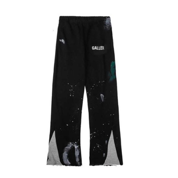 

men pants galleries sweatpants depts speckled letter print men's women's couple loose versatile casual straight dz39 51um, Black