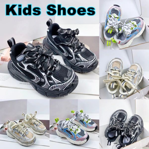

designer 3xl kids shoes pairs luxury platform boys girls youth running shoes triple black white royal blue outdoor sports sneakers infants t