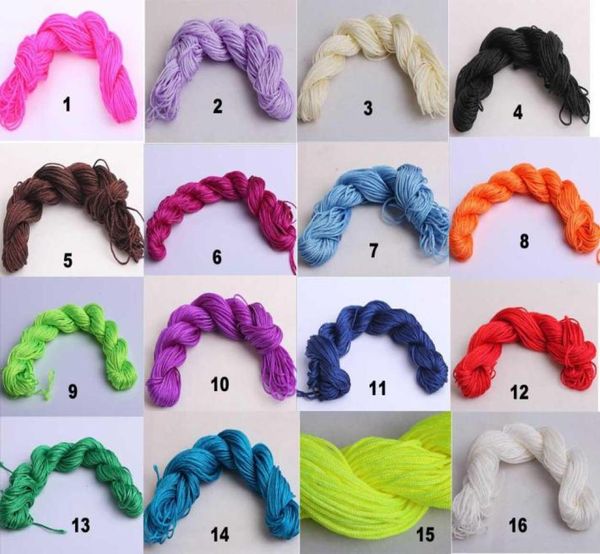 

10mm shamballa nylon cord thread chinese knot macrame bracele 32 roll4676650, White;red