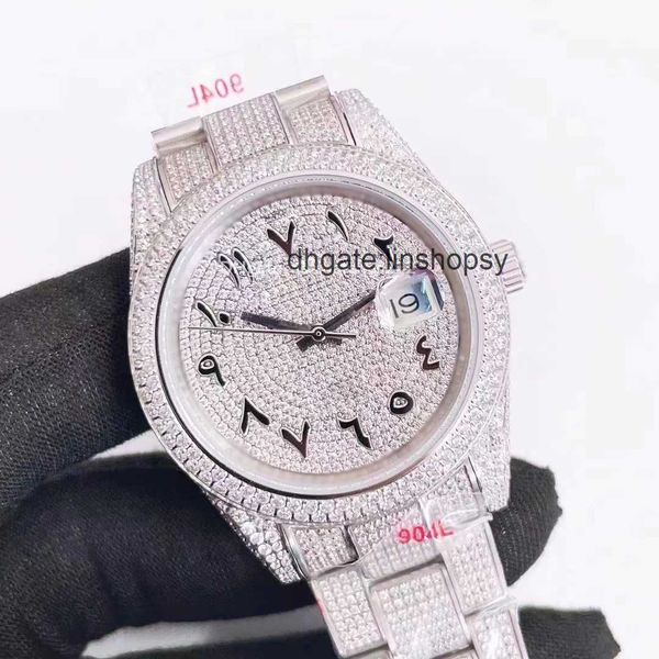 

design watches mens watch automatic diamond moissanite designer watches 41mm 904l stainless steel bracelet sapphire glass waterproof orologi, Slivery;golden