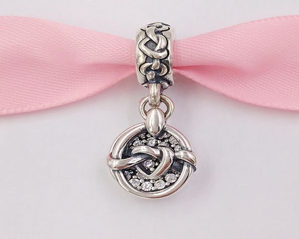 

andy jewel 925 sterling silver beads knotted heart dangle charm charms fits european pandora style jewelry bracelets necklace 797152973, Black