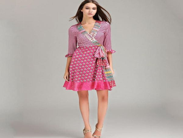 

european american style fashionable2018 spring summer print flare sleeve ruffles prairie chic dress sxxxl1939046, White;black