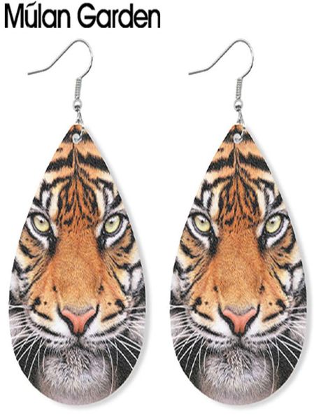 

teardrop tiger leather earrings for women elegant wild water drop leopard earring fashion jewelry girl gift supply manufa6345394, Silver