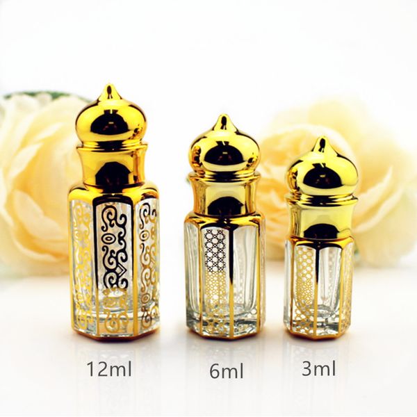 

perfume bottle 10 pieces/batch 3ml 6ml 12ml mini empty glass perfume bottle dropper essential oil bottle with glass sticker 230715