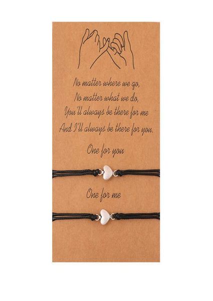 

alloy love wax woven bracelet creative adjustable card couple heart bracelet2977275, Golden;silver