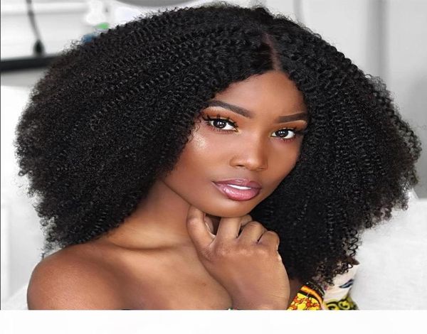

mongolian kinky curly human hair wigs with baby hair 13x4 pre plucked 150 density glueless brazilian virgin lace front wig8670373, Black;brown