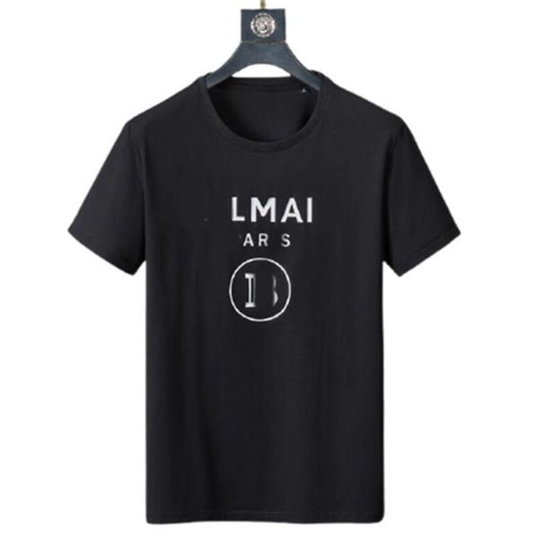

23 new early spring new print short-sleeved t-shirt, super good feel, fashionable and versatile, same style for men and women, round neck fa, White;black