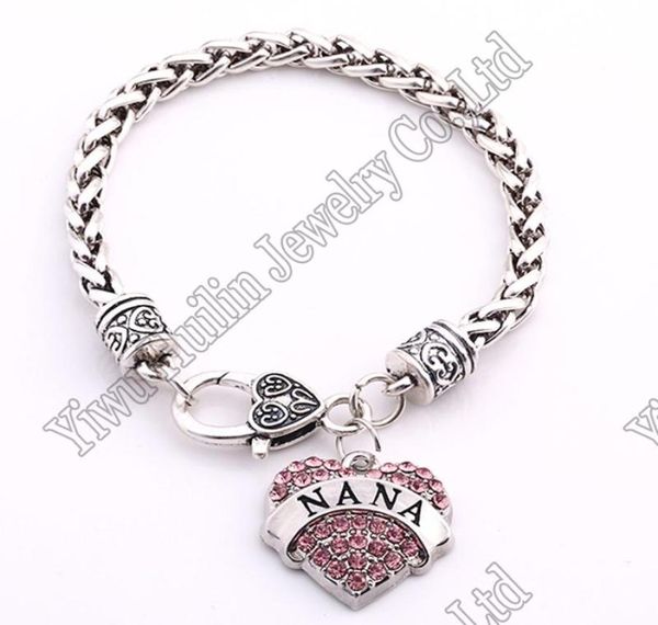 

nana crystal heart charm with 20cm wheat chain lobster claw bracelet8985402, Golden;silver