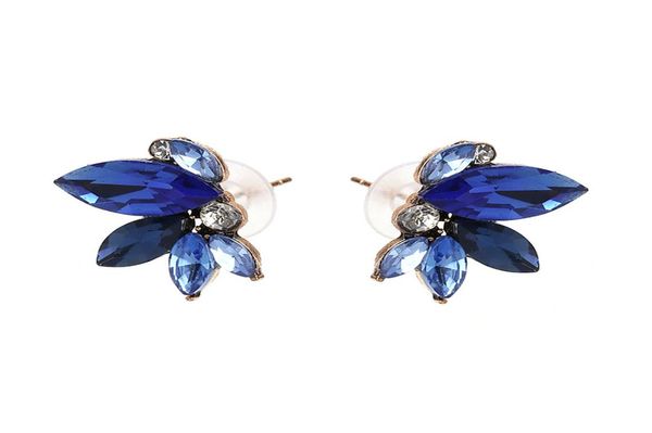

good quality simple small wing symmetric crystal earrings fashion women statement stud earrings jewelry8368164, Golden;silver
