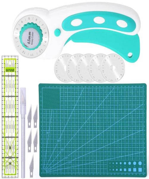 

sewing notions tools nonvor rotary cutter set blades fabric with cutting matcarving knife quilting patchwork ruler tool leather8204594, Black